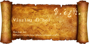 Viszlay Ábel névjegykártya