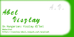 abel viszlay business card